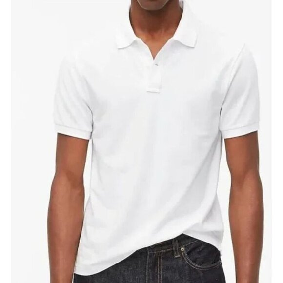 J. Crew Factory NEW Flex Piqué Polo Shirt White Men's Lrg Preppy Uniform READ - Picture 1 of 10